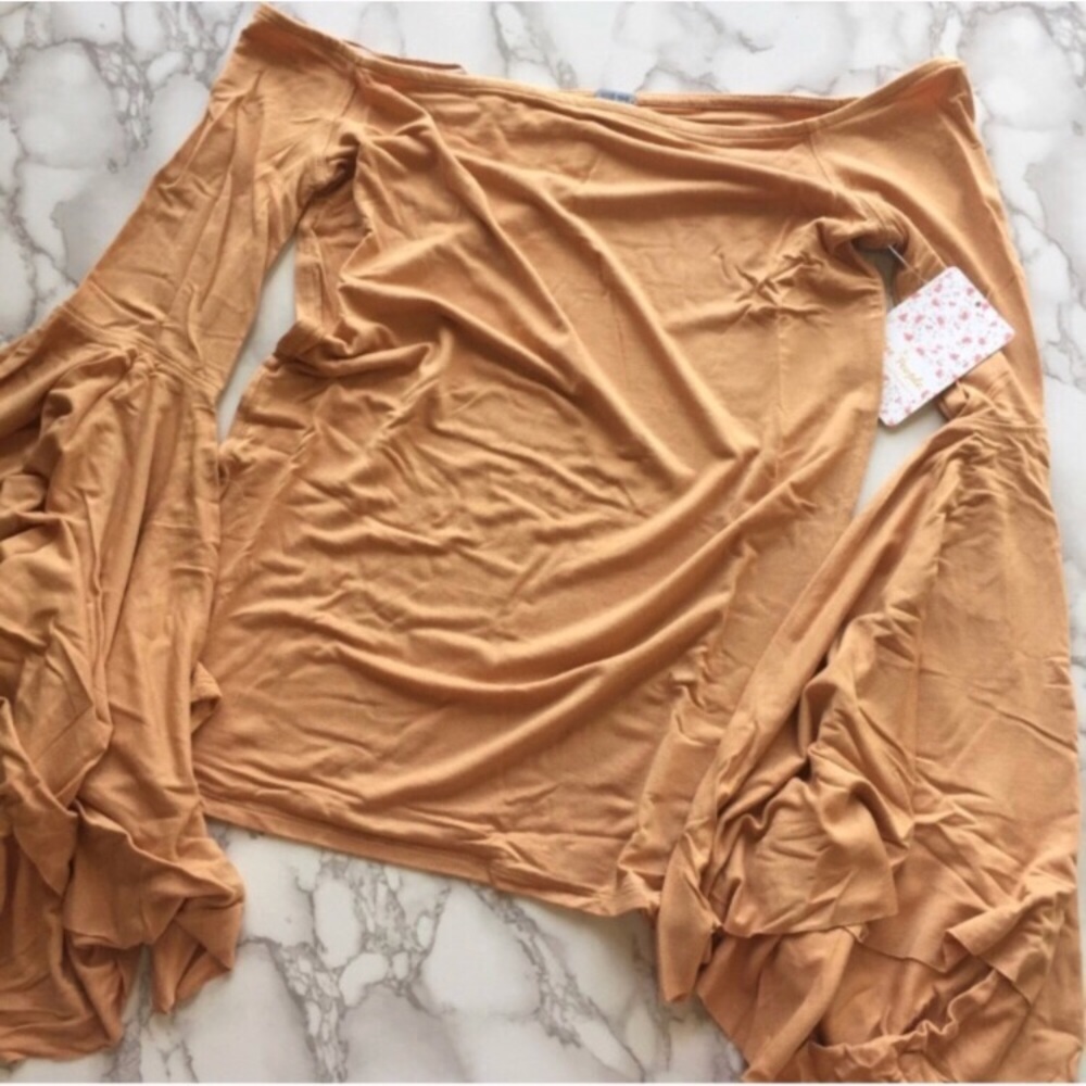 FREE PEOPLE off shoulder bell sleeve top - Picture 6 of 6